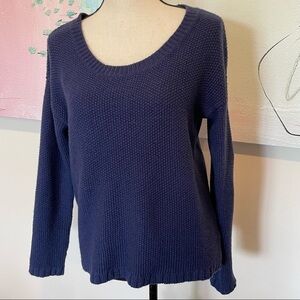 MADEWELL WALLACE HONEYCOMB SWEATER SLIGHTLY BOXY NAVY Sz Small Wool 97966.